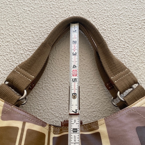 Orla Kiely Coated Canvas Geometric Pattern Shoulder Bag Purse Zip Wallet Set - Picture 7 of 17